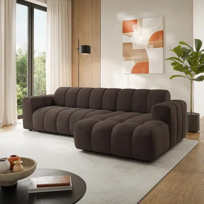 Produktbild von Masseno Ecksofa SETIA L-Form, Wohnzimmersofa, Couch, Soffa, Bettsofa, Couchgarnitur - Braun, ARAGON 26