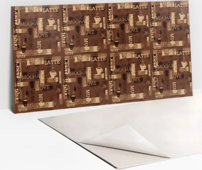Produktbild von Dekorative PVC Wandpaneele - Küchenpaneele Rückwand hart Innenwand - 100 x 50 - Kaffeethema