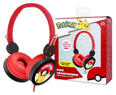 Imagen del producto de Auriculares para niños OTL Technologies Pokémon Pikachu PK1122, color rojo, con cable, 85dB, para niños de 3 a 7 años