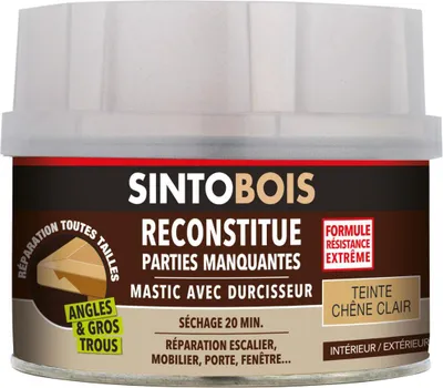 Image de Mastic à bois SINTOBOIS 550g avec tube durcisseur 30g - Chêne clair - SINTO - 139751