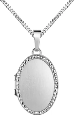 Produktbild von Amulett 925 Silber Medaillon Anhänger für Bilder Fotomedaillon MIT HALSKETTE 60 cm