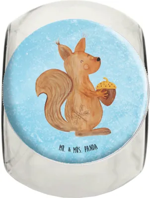 Produktbild von Mr. & Mrs. Panda Vorratsdose Glas Eichhörnchen Weihnachten XL 2000ml - Eisblau - Geschenk, Bonboniere, Frohe, Neujahr, Frohes Neues Jahr, Weihnachtsgruß, keksdose