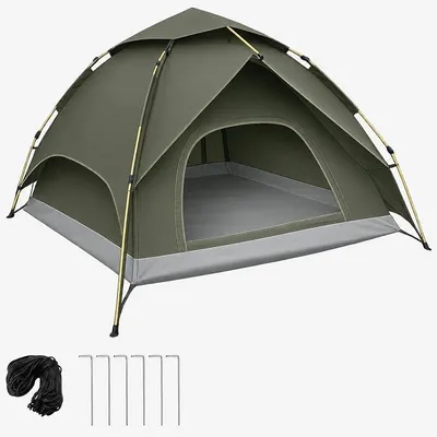 Imagen del producto de Tienda de campaña para 3 personas, con toldo exterior desmontable, y tienda interior de 205x205x135 cm