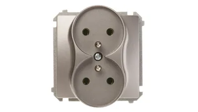 Image de Simon Basic Double prise w/u 16A IP20 acier inoxydable BMGZ2M.01/21