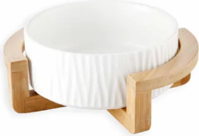 Produktbild von Monkimau Hundenapf Katzennapf aus Keramik - Napf mit Ständer erhöht Futternapf Fressnapf, 400ml