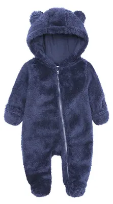 Produktbild von Fleece Baby Winter Overall mit Kapuze für Neugeborene
