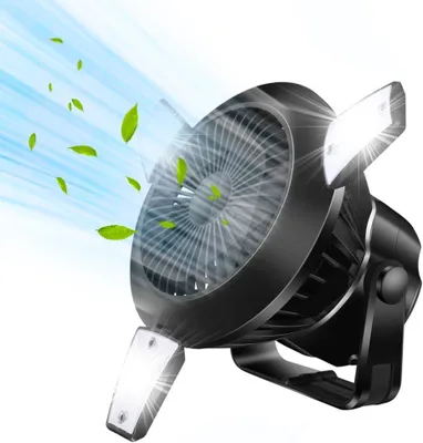 Produktbild von FARYODI Camping Ventilator mit LED Laterne - USB Campingventilator