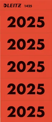 Immagine prodotto di LEITZ 1425-00-25 1425 Inhaltsschild 2025 - selbstklebend, 100 Stück, rot
