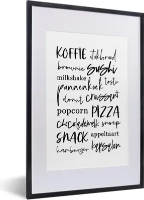 Produktbild von MuchoWow® Gerahmtes Poster Küche - Essen - Zitate 40x60 cm - Poster mit Schwarzem Bilderrahmen Wandposter Rahmen Foto Bilder - Poster in Rahmen