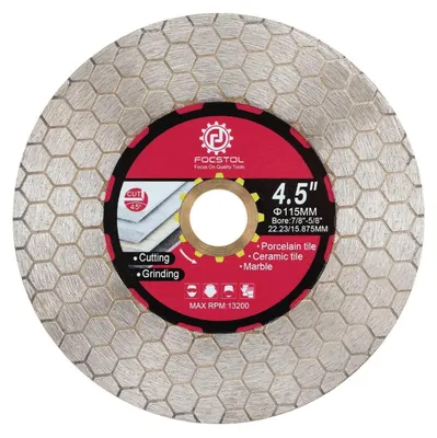 Image de Disque de tronçonnage diamanté 115 mm - Disque pour découper et poncer des carreaux, du marbre et du granit