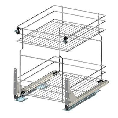 Produktbild von Unterschrankauszug Küchenauszug Schrankauszug mit Softclose für Schränke: 600 mm Bodenmontage 2 Etage
