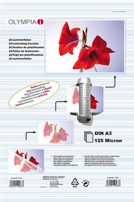 Produktbild von OLYMPIA Laminierfolie, DIN A3, 125 Mikron, 25 Stück