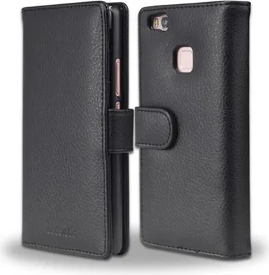 Produktbild von Cadorabo Hülle für Huawei P9 LITE 2016 / G9 LITE in Schwarz Backcover Handy Schutz Hülle Book Case Booklet Kartenfächer