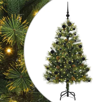 Obrázek produktu pro vidaXL Umělý skládací vánoční stromek se šiškami 150 cm