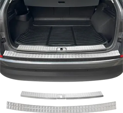 Productafbeelding van Ladebeschermer en bumperset voor Skoda Kodiaq, modeljaren 2017-2025, roestvrij staal, geborsteld
