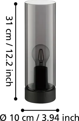 Obrázok produktu pre Eglo 98887 DAMASCO 1 Stolná lampa E27 Ø100mm čierna-priehľadná