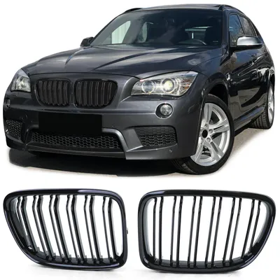 Sport Kühlergrill Doppelsteg SCHWARZ GLANZ passend für BMW X1 E84 ab 2009-2015 – Produktansicht