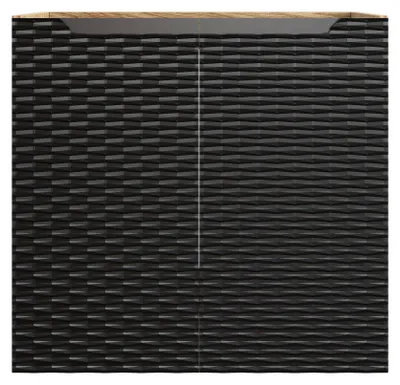 Image de Armoire De Salle De Bain 60 Cm Noir Mat Chêne Sous Lavabo Avec Portes