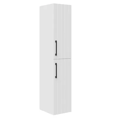 Productafbeelding van Creavit D10 hoge kast voor de badkamer, 150x30x36,8 cm, wit gelakt MDF, soft-close sluiting, vochtbestendig, hangend model
