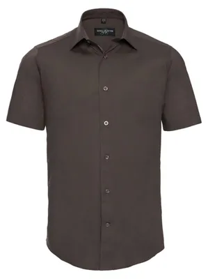 Image de Russell Collection - Chemise à manches courtes pour homme LT3728 (S) (chocolat)