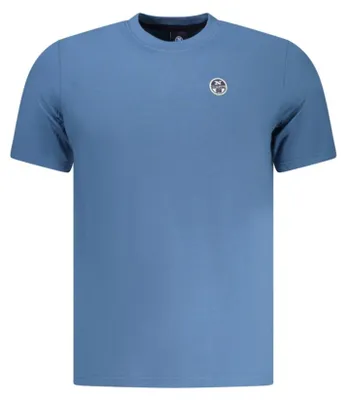 Produktbild von Blaues Herren T-Shirt mit Rundhals & Logo Applikation, Kurzarm