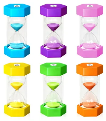 Image de Ensemble de 6 sabliers – Colorés – Durée : 1, 5, 10, 15, 20 et 30 minutes
