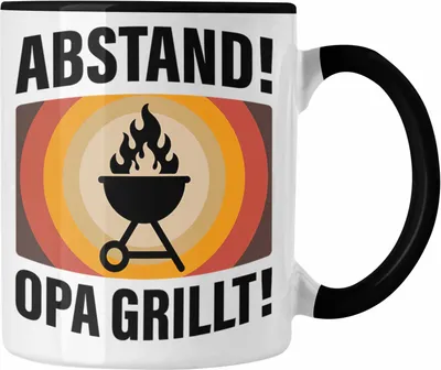 Produktbild von Trendation - Opa Grillt Tasse Geschenk Geschenkidee Großvater Sommer Grillen BBQ Vatertag Opa (Schwarz)