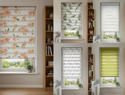Produktbild von Doppelrollo Klemmfix Ohne Bohren Duo Rollo 90 x 150cm Blumen Motiv Seitenzug Kette