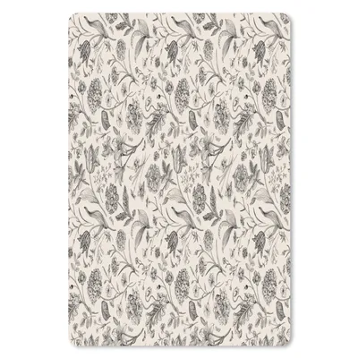Produktbild von MuchoWow® Mauspad Mousepad Blumen - Schwarz - Weiß - Blätter 40x60 cm - Mousepads - Maus Mat - Pad - Mausunterlage - Schreibtisch Accesoire