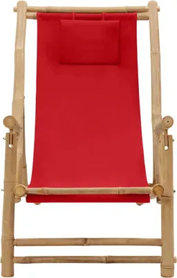 Produktbild von vidaXL Liegestuhl Bambus und Canvas Rot