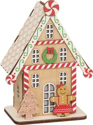 Produktbild von LED-Weihnachtslaterne, Lebkuchenhaus, 15 cm