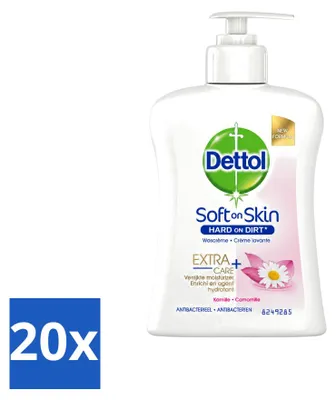 Productafbeelding van 20 x Dettol antibacteriële handzeep - Hydraterende kamille - 250 ml - Voordelige verpakking - 20 stuks