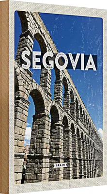 Produktbild von Holzschild Reise 20x30cm Segovia Spain römische Aquädukte