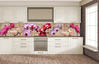Produktbild von Küchenrückwand Folie selbstklebend ORCHIDEE 350 x 60 cm - Klebefolie - Dekofolie - Spritzschutz für Küche -