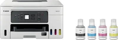 Produktbild von Canon MAXIFY GX3050, Tintenstrahl, Farbdruck, 600 x 1200 DPI, A4, Direktdruck, Schwarz, Weiß