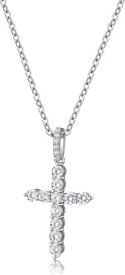 Produktbild von Kreuz Kette Silber Damen Anhänger Halskette CZ Gold Kette