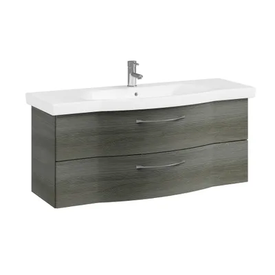 Produktbild von Badezimmer Waschtisch, 122cm, Graphit Struktur quer Nb. SOLINGEN-66, B/H/T ca. 122/200/51,5 cm