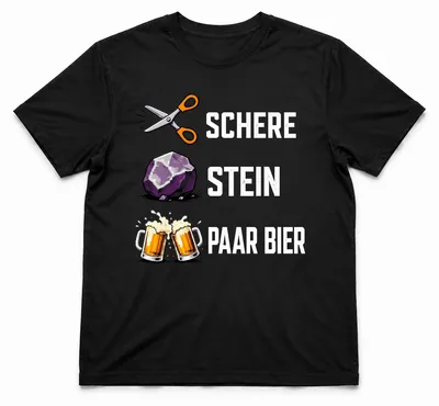Produktbild von Schere Stein Paar Bier Lustig Saufen Vatertag Statement Sarkasmus Herren T-Shirt, Schwarz, XL