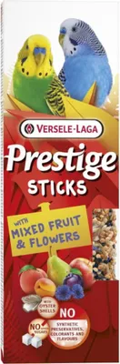 Produktbild von Versele Laga - Prestige Sticks Kleine Sittiche Mit Gemischtem Obst &Amp; Blumen 60G - Fläschchen Mit Gemischtem Obst Und Blumen Für Kleine Sittiche