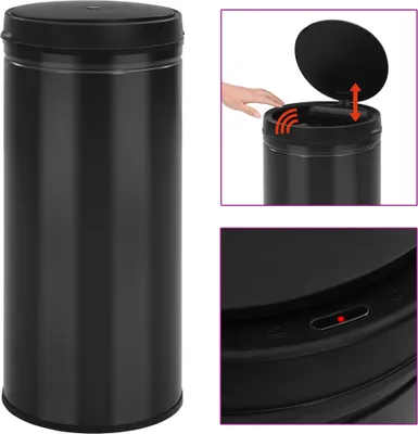 Produktbild von Automatischer Sensor-Mülleimer 80 L Kohlenstoffstahl Schwarz