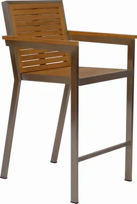 Produktbild von Teako Design Barhocker Dosazzo Teak Edelstahl stapelbar 58x66x110cm