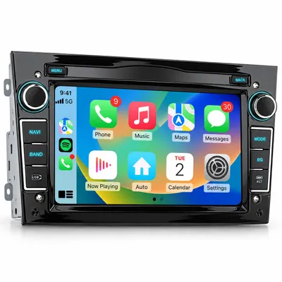 Productafbeelding van JUNSUN 7-inch Android autoradio voor Opel Astra H, Corsa D, Zafira B, Vectra C, 2GB+64GB, draadloze CarPlay en Android Auto, GPS, pianolak zwart