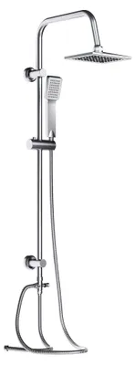 Produktbild von Wiltec Duscharmatur mit quadratischer Regendusche Duschsystem inkl. Handbrause Komplettset zur Wandmontage