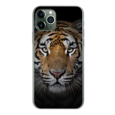 Produktbild von MuchoWow® Handyhülle Schutzhülle Hülle für iPhone 11 Pro Tiger - Wildtiere - Porträt - Schwarz - Tiere Silikon Softcase Handy Hülle - Handy