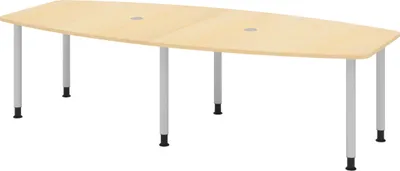 Produktbild von bümö Konferenztisch mittel KT28 - Nachbildung Ahorn, tischfuss: Füße in Silber