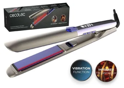Immagine prodotto di Piastra per capelli Cecotec con tecnologia a infrarossi e piastre vibranti, modello Lisse i-Twerk Pro Elite. Rivestimento in Vetroceramica e tormalina.