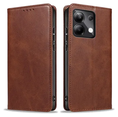 Produktbild von Handyhülle für Xiaomi Redmi Note 13 Kunstleder Flip Cover Hülle Klapphülle Case Kartenfach Farbe: Dunkelbraun
