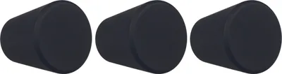 Immagine prodotto di Natural Goods Berlin maniglie per mobili rotonde KEGEL, pomelli per mobili con ⌀25mm, pomelli per armadi adatti a spessori di ante di 15-22mm, maniglie per armadi da cucina, cassettiere, credenze ecc., nero, 3 pezzi