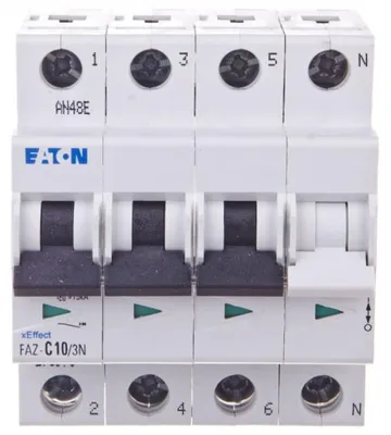 Zdjęcie produktu dla Wyłącznik automatyczny 3P+NC 10A 15kA AC FAZ C10/3N 278971