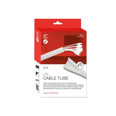 Image de Label-The-Cable Tube, LTC 5120, Gaine de câble 2 mètres blanc